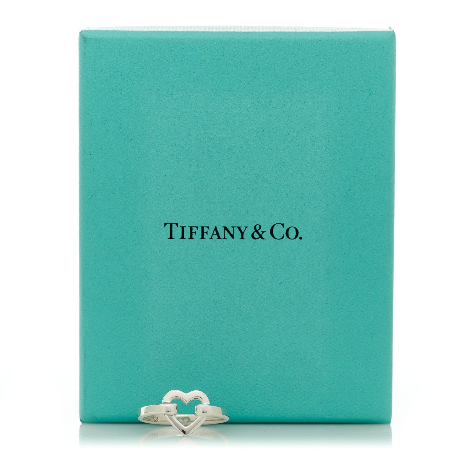 Tiffany Sterling Silver Open Heart Ring 53 6.5 5 of 5