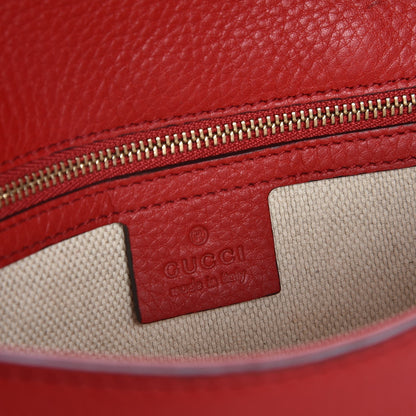 Gucci Pebbled Calfskin Medium Soho Clutch Red 6 of 7