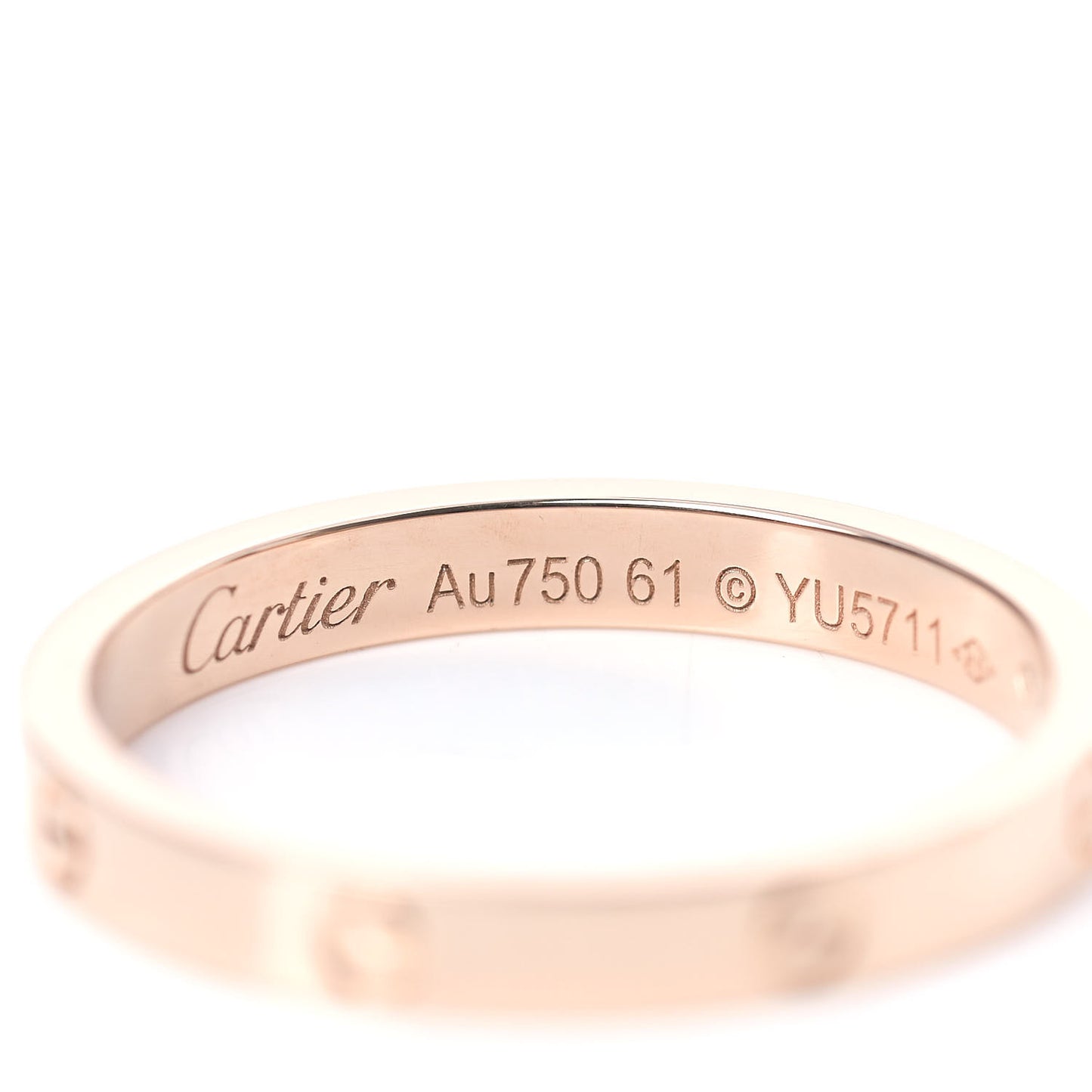 18K Pink Gold Diamond Ceramic LOVE Ring Set 61 9.5