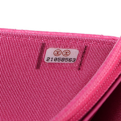 Chanel Caviar Quilted Wallet On Chain WOC Dark Pink 9 of 9