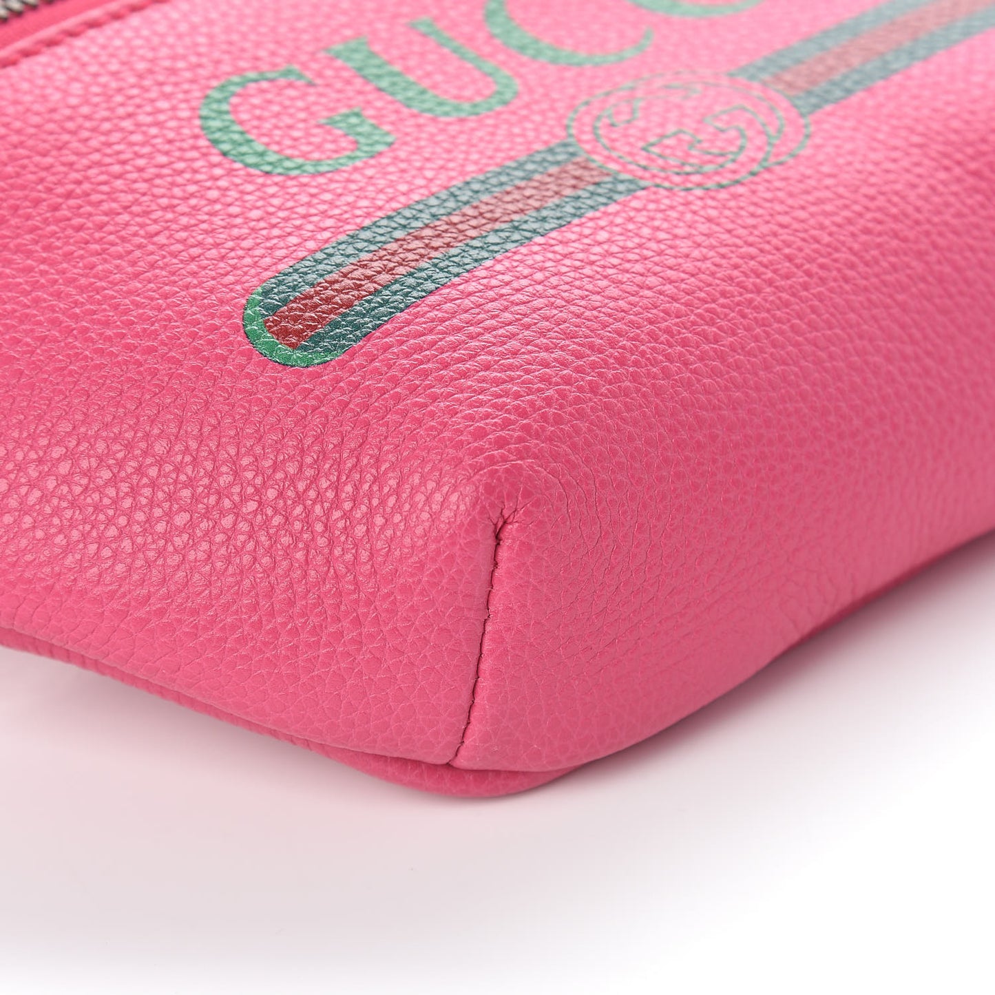 Grained Calfskin Small Logo Belt Bag Box Pink Green