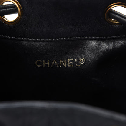 Chanel Lambskin Quilted Drawstring Shoulder Bag Black 8 of 10