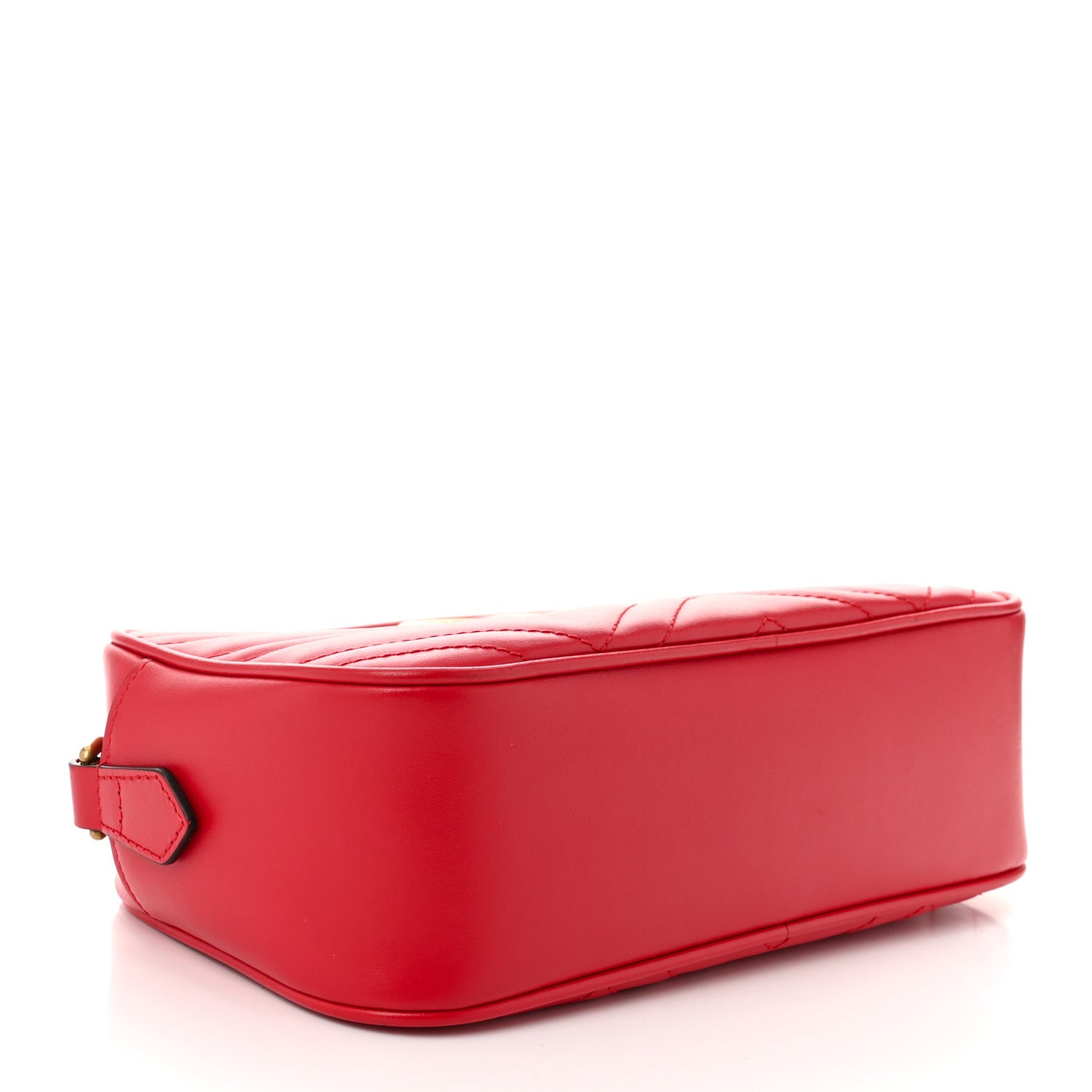 Calfskin Matelasse Small GG Marmont Chain Shoulder Bag Hibiscus Red