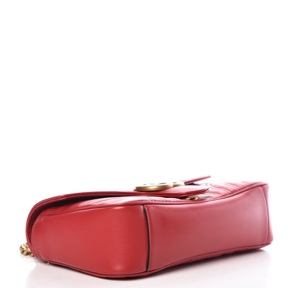 Gucci Calfskin Matelasse Small GG Marmont Shoulder Bag Hibiscus Red 4 of 11