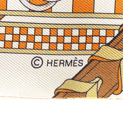 Hermes Silk Brides et Gris Twilly Caramel White Bronze 4 of 4