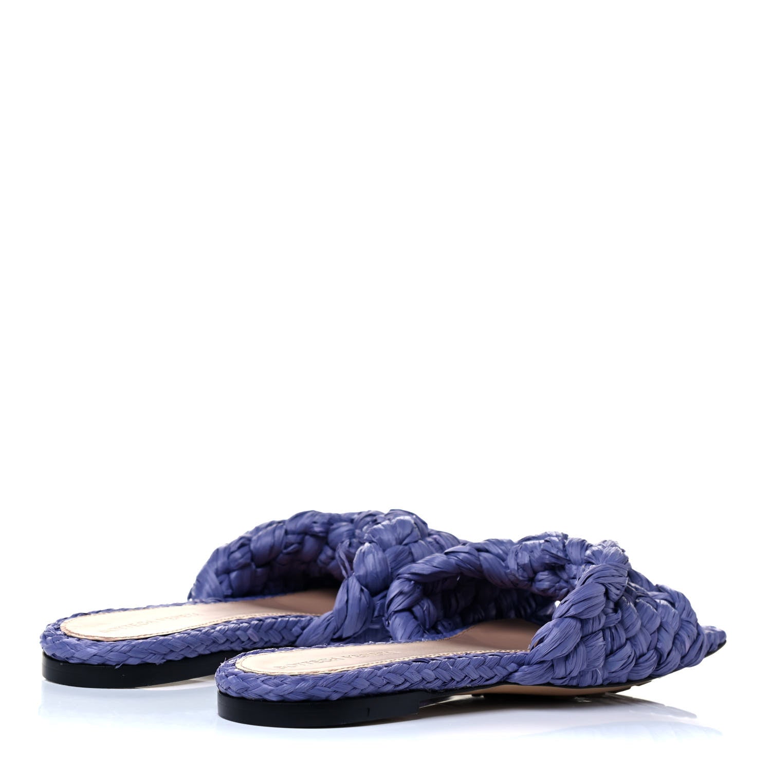 Bottega Veneta Raffia Twisted Intrecciato Stretch Flat Sandals 36 Lavender 4 of 7