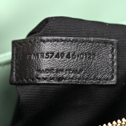 Saint Laurent Suede Y Quilted Monogram Medium Loulou Chain Satchel Vert Opaline 7 of 10