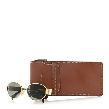 Celine Metal Triomphe 01 Sunglasses CL40235U Gold Green 8 of 8