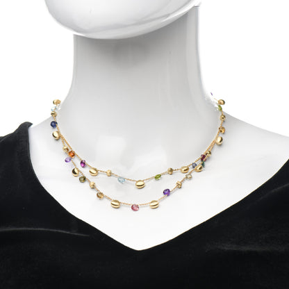 Marco Bicego 18K Yellow Gold Multi Gemstone Paradise Double Strand Necklace 2 of 5
