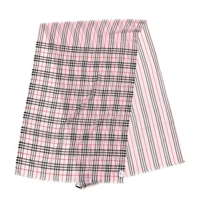 Burberry Wool Silk Gauze Vintage Check Scarf Alabaster Pink 3 of 5