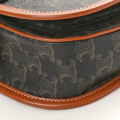 Celine Triomphe Canvas Medium Folco Bag Tan 9 of 9
