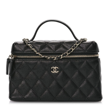 Chanel Caviar Quilted Top Handle Slim Vanity With Chain Black 1 of 11