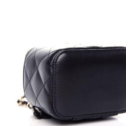Chanel Lambskin Quilted My Chanel Lady Vanity Case With Chain Black 8 of 11