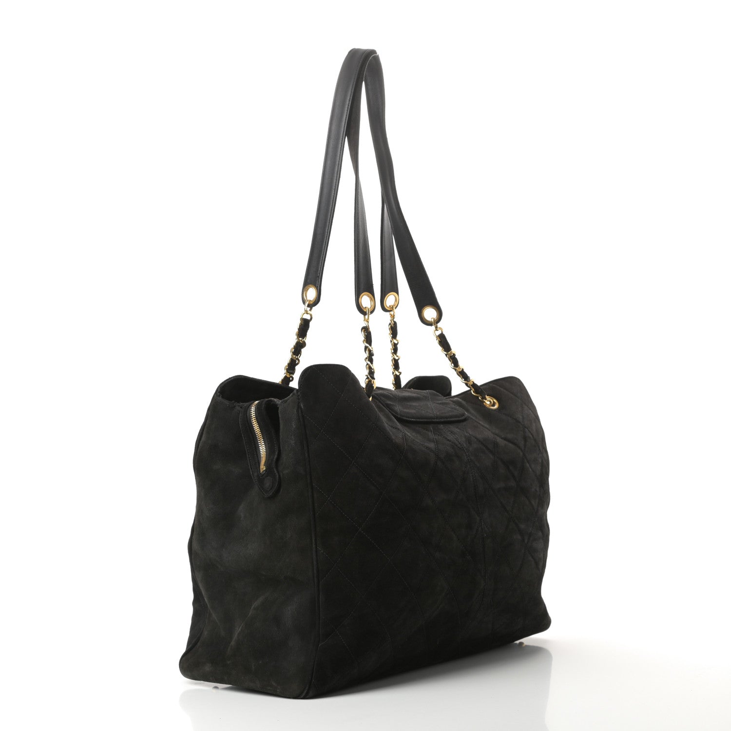 Chanel Suede Quilted XL Weekender Bag Black 3 of 15