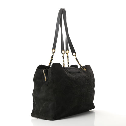 Chanel Suede Quilted XL Weekender Bag Black 3 of 15