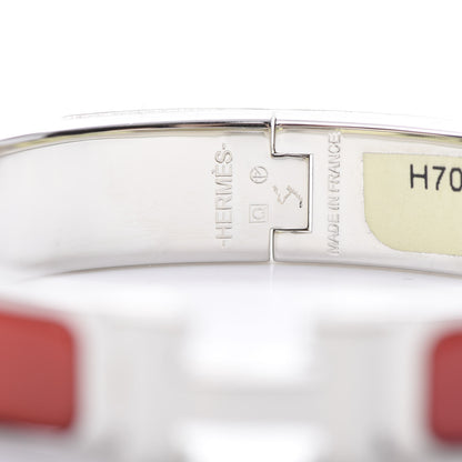Hermes Enamel Narrow Clic Clac H Bracelet PM Rouge 4 of 5