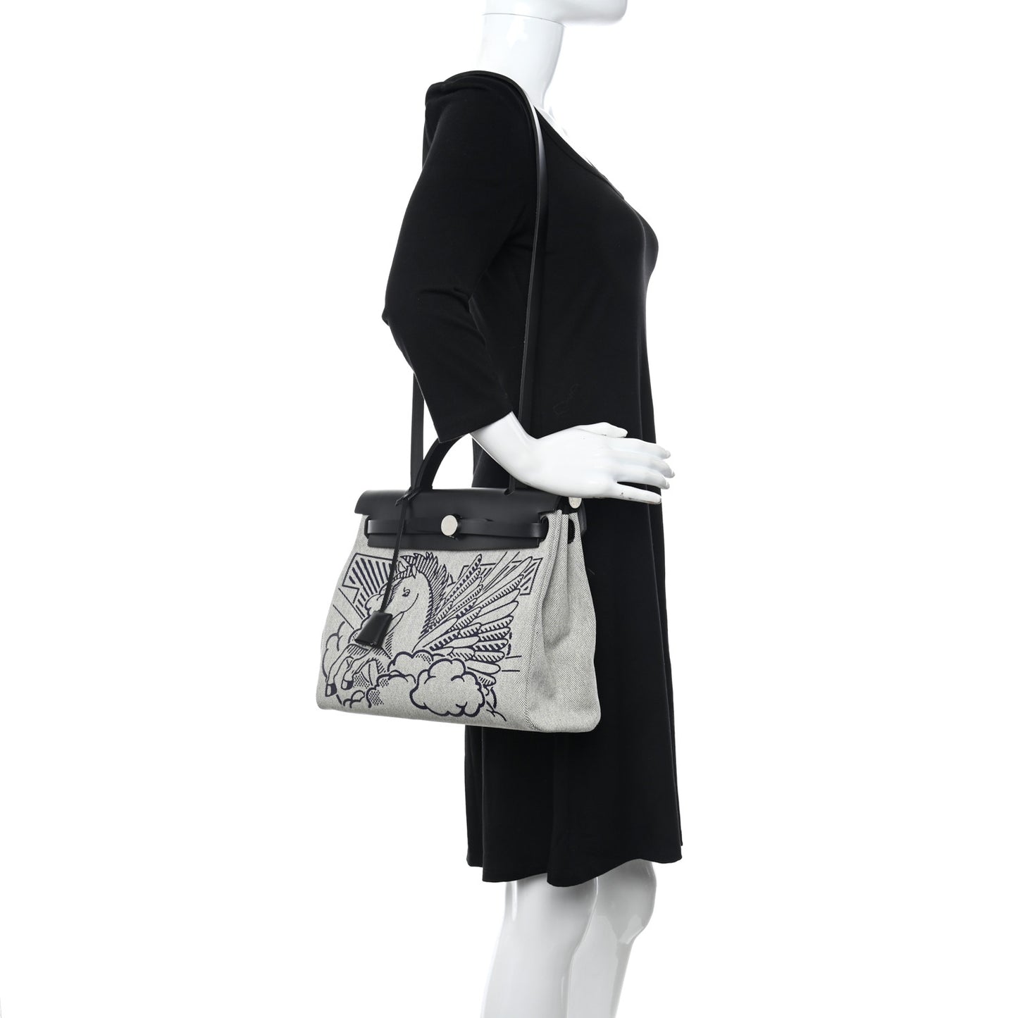 Vache Hunter Toile H Pegase Pop Herbag Zip Retourne 31 PM Bleu Indigo Ecru Black