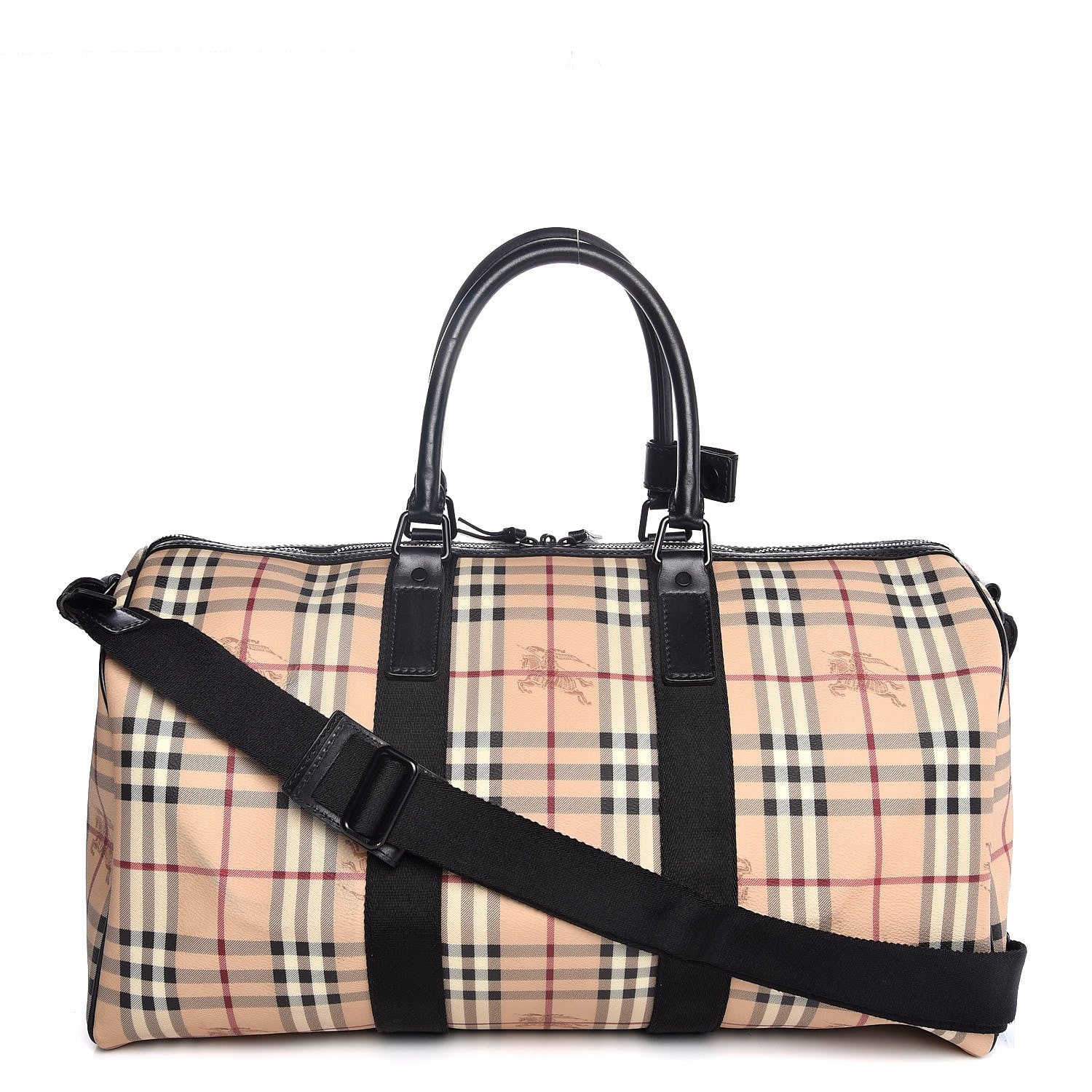 Burberry Haymarket Check Duffle Bag Black 1 of 8