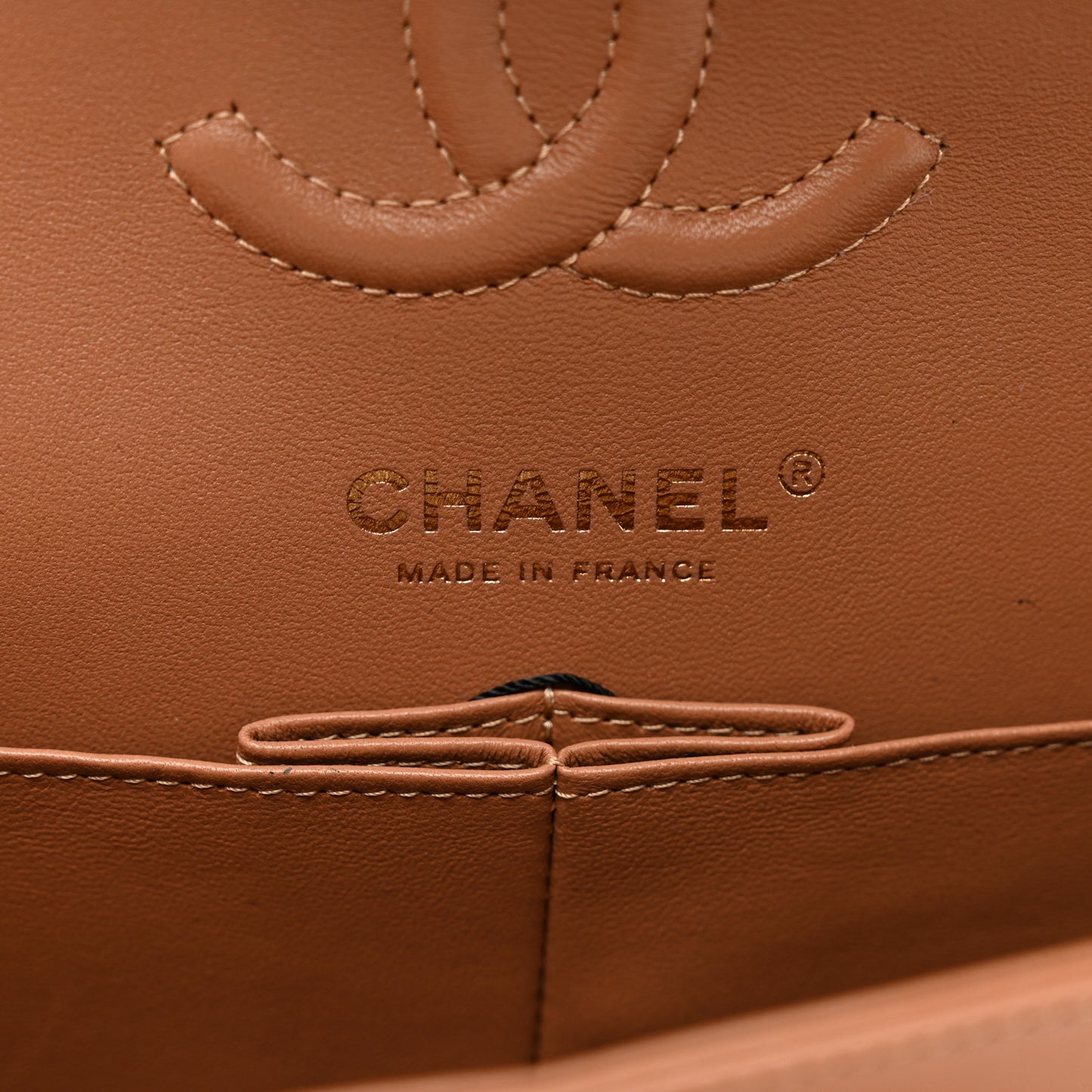 Lambskin Quilted Small Double Flap Brown
