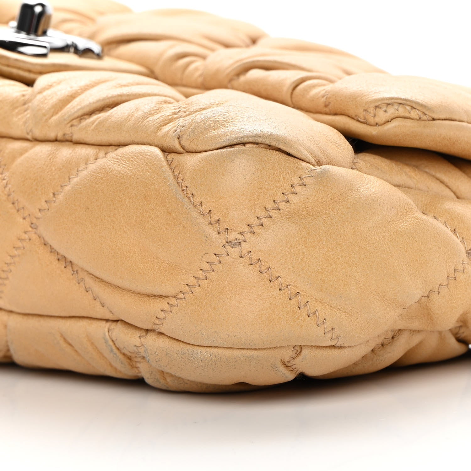 Chanel Calfskin Quilted Medium Bubble Quilt Flap Bag Beige 10 of 18