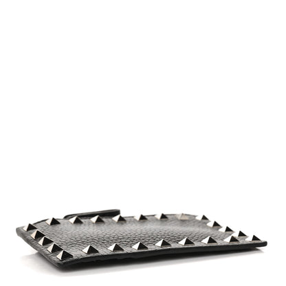 Valentino Garavani Pebbled Calfskin Rockstud Coin Case Card Holder Black 4 of 9