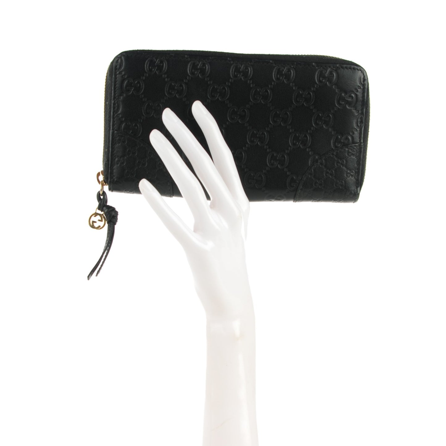 Guccissima Signature Microguccissima Bree Zip Around Wallet Black