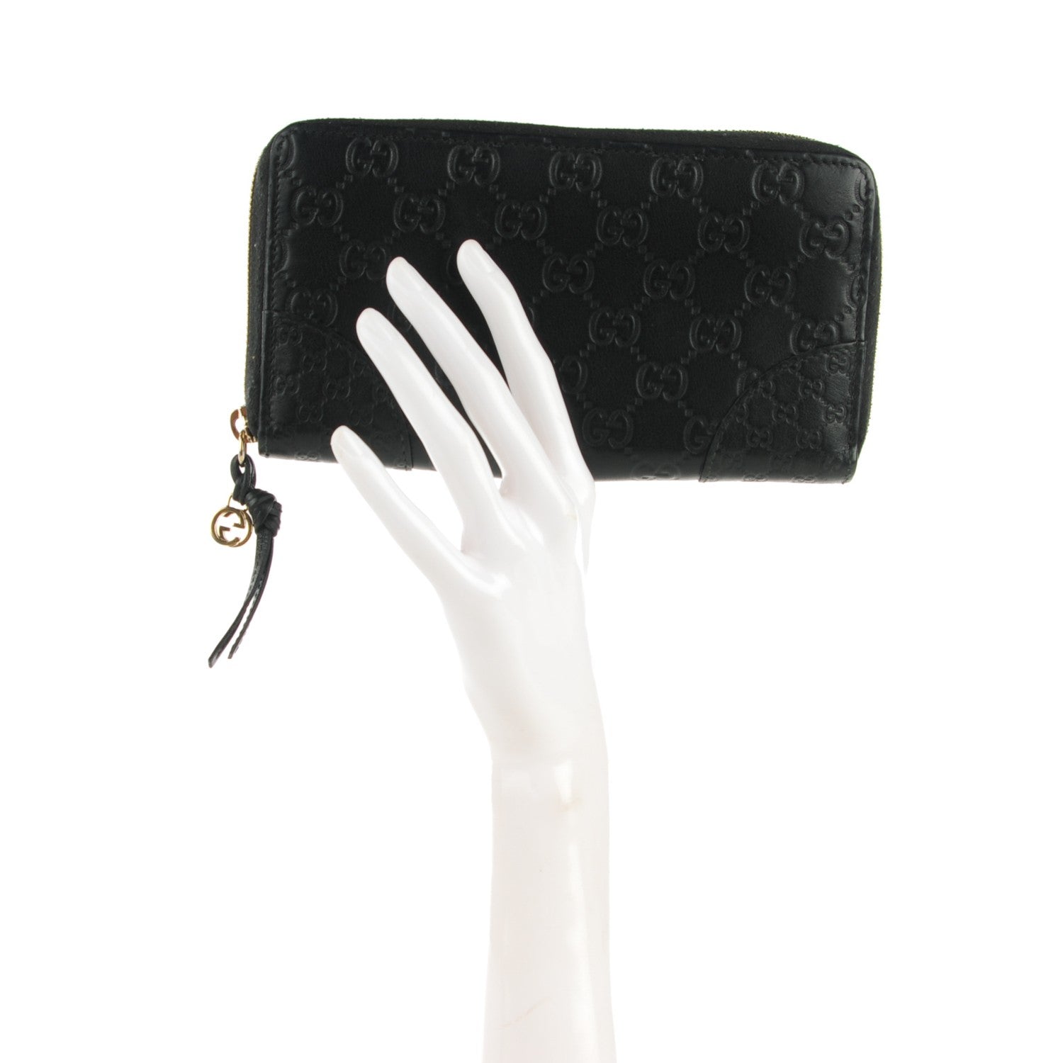 Gucci Guccissima Signature Microguccissima Bree Zip Around Wallet Black 2 of 7