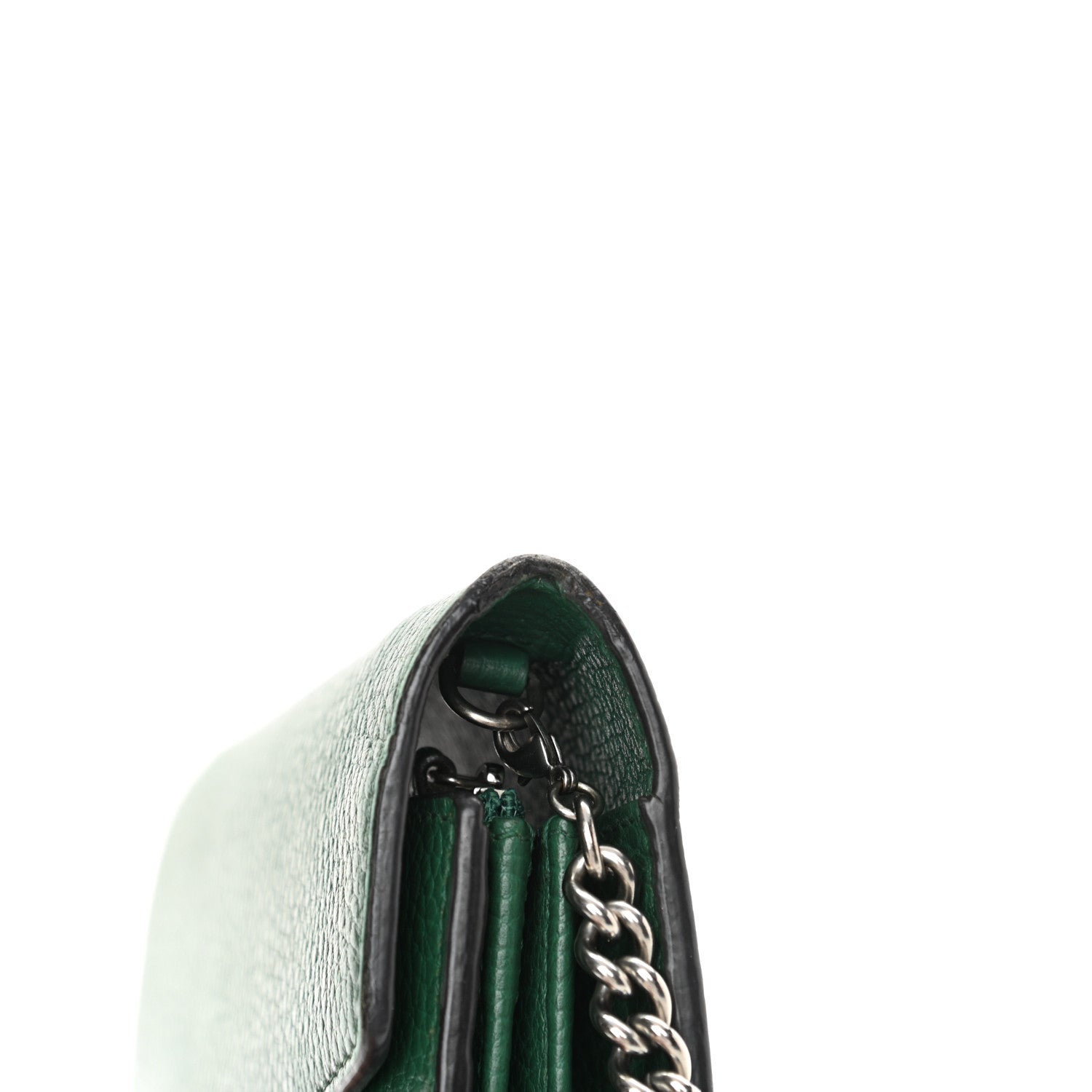 Gucci Calfskin Mini Dionysus Chain Wallet Emerald 14 of 16