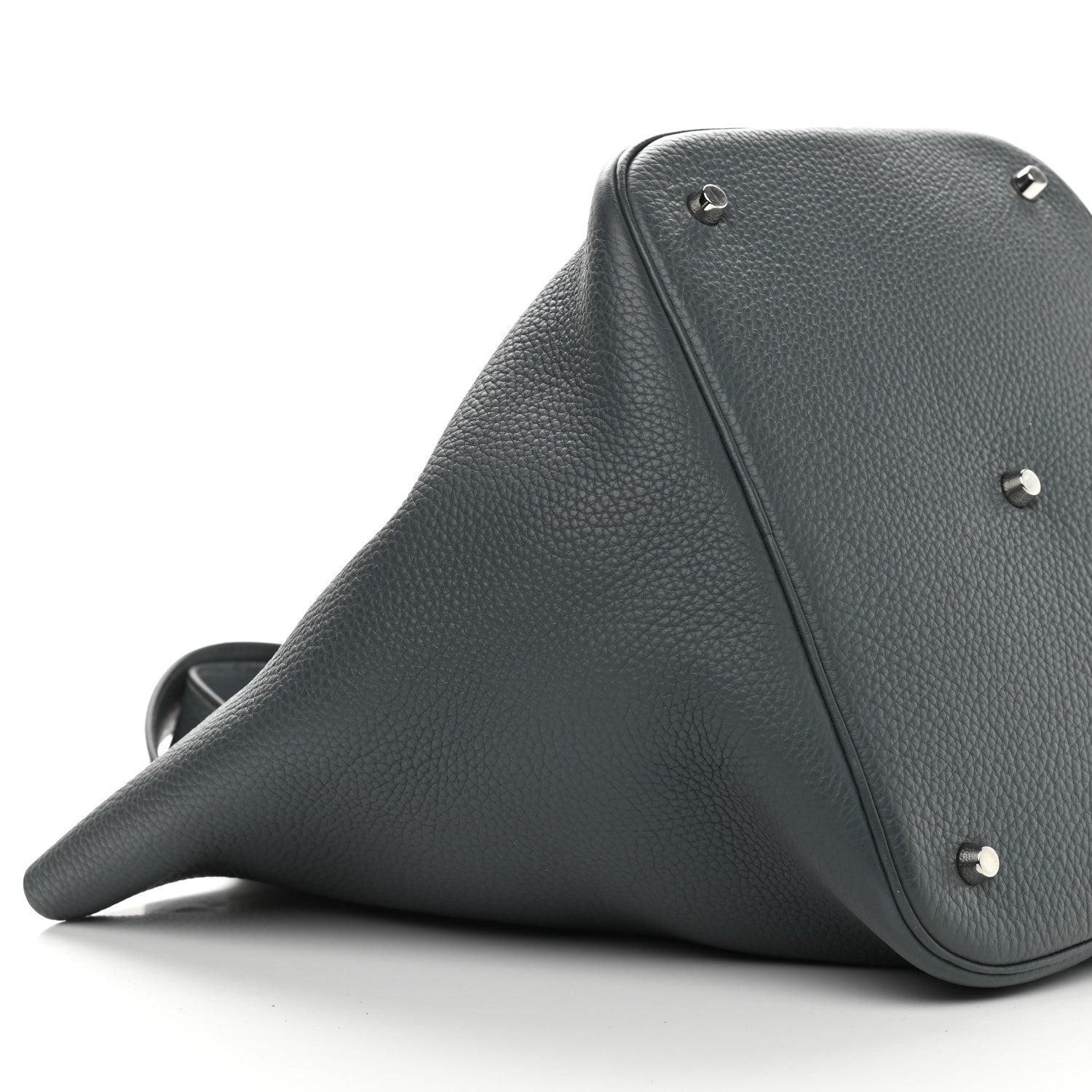 Hermes Taurillon Clemence Picotin Lock 26 GM Bleu Ocean 8 of 12