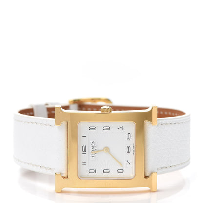 Hermes Stainless Steel Epsom 26mm Heure H Hour Quartz Watch Blanc 2 of 5