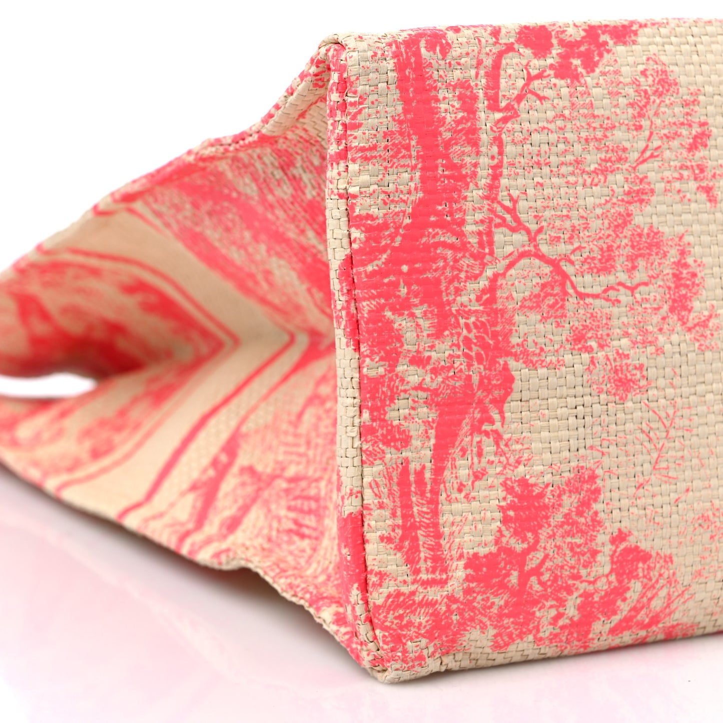 Straw Dioriviera Tote Pink
