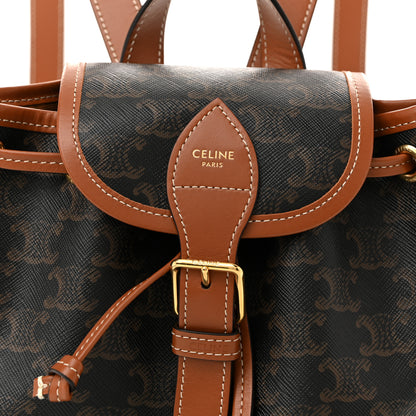 Celine Triomphe Canvas Calfskin Mini Folco Backpack Tan 8 of 10