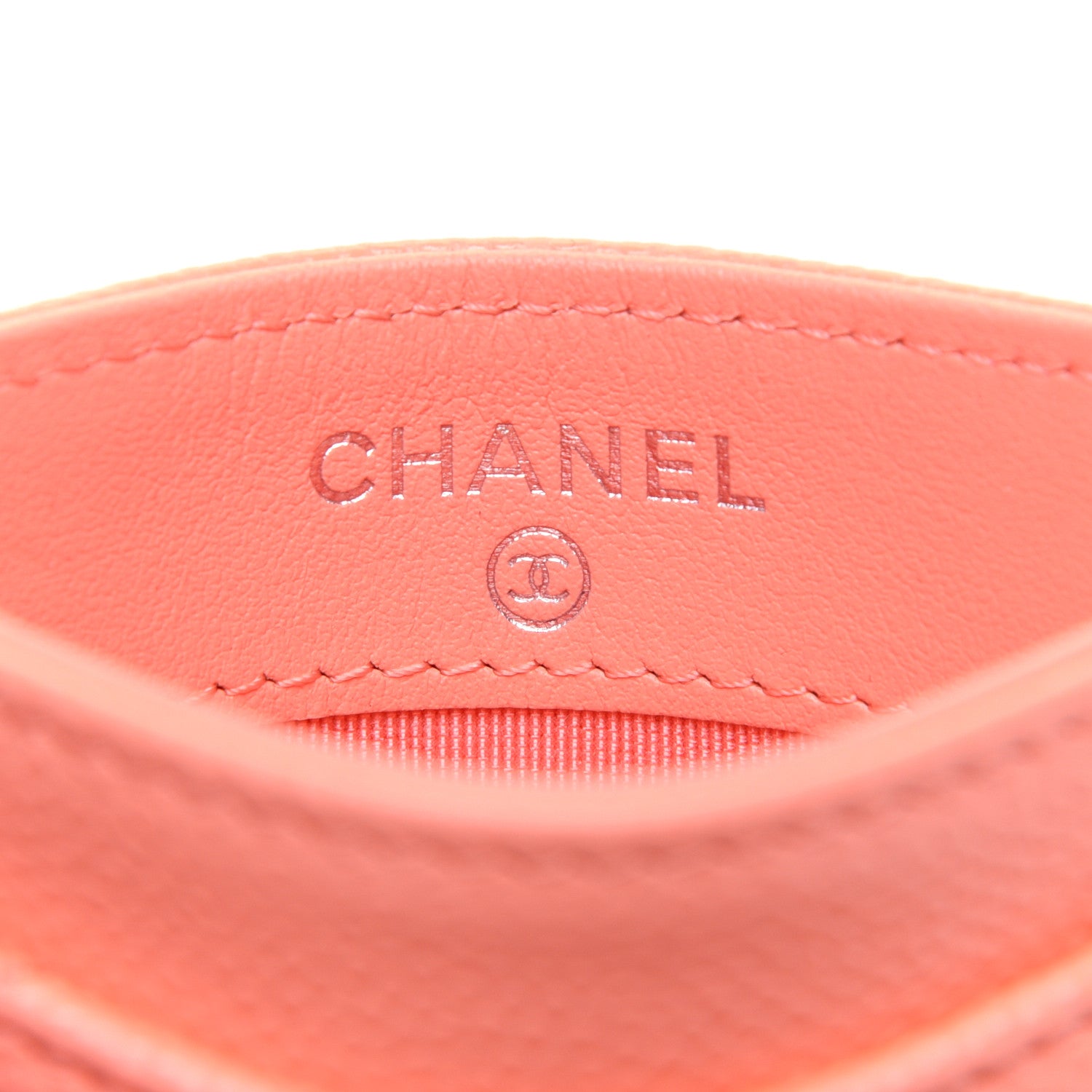 Chanel Caviar Quilted Card Holder Coral 8 of 12