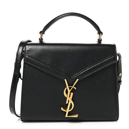 Saint Laurent Grain de Poudre Mini Classic Monogram Cassandra Top Handle Black 1 of 10