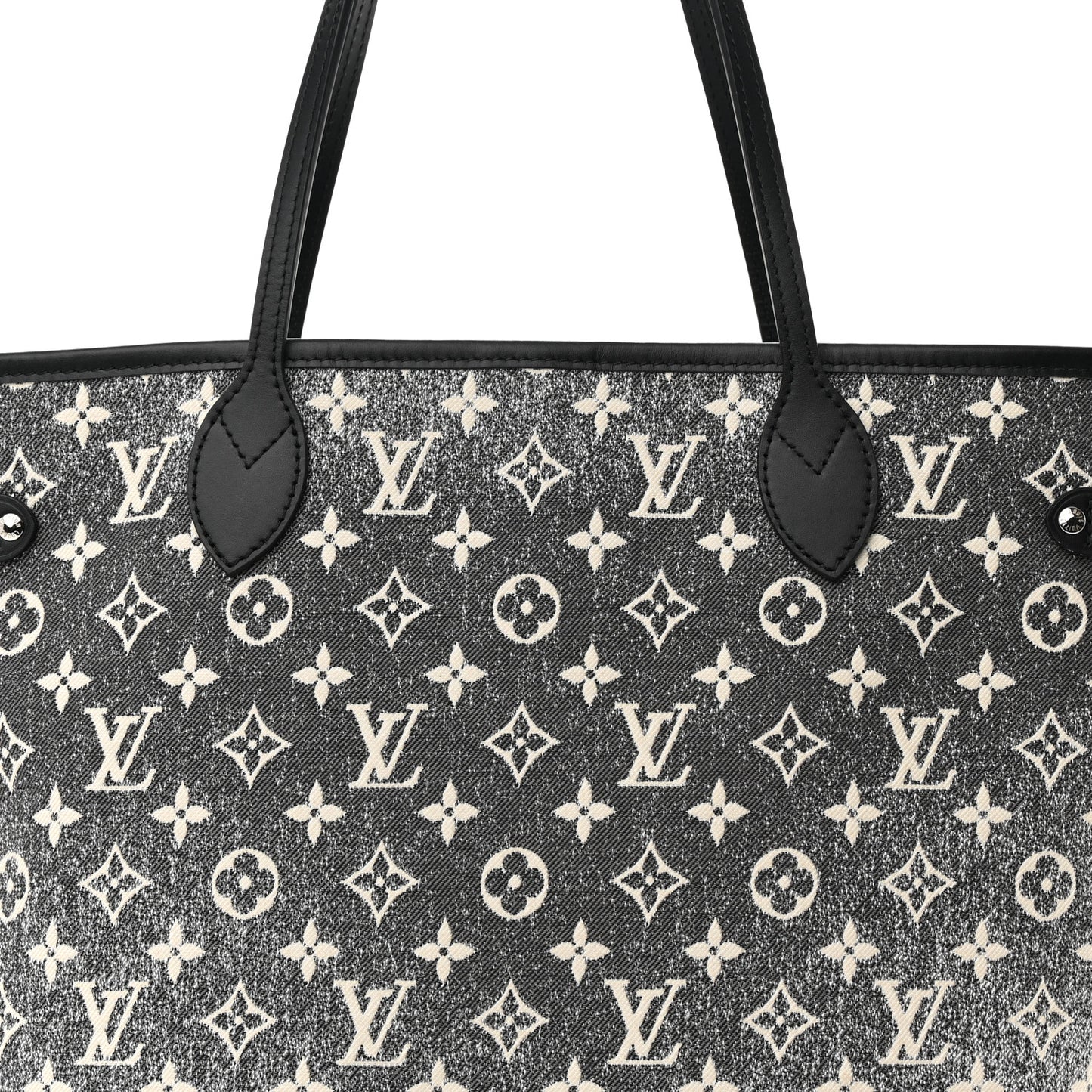 Denim Monogram Jacquard Neverfull MM Grey