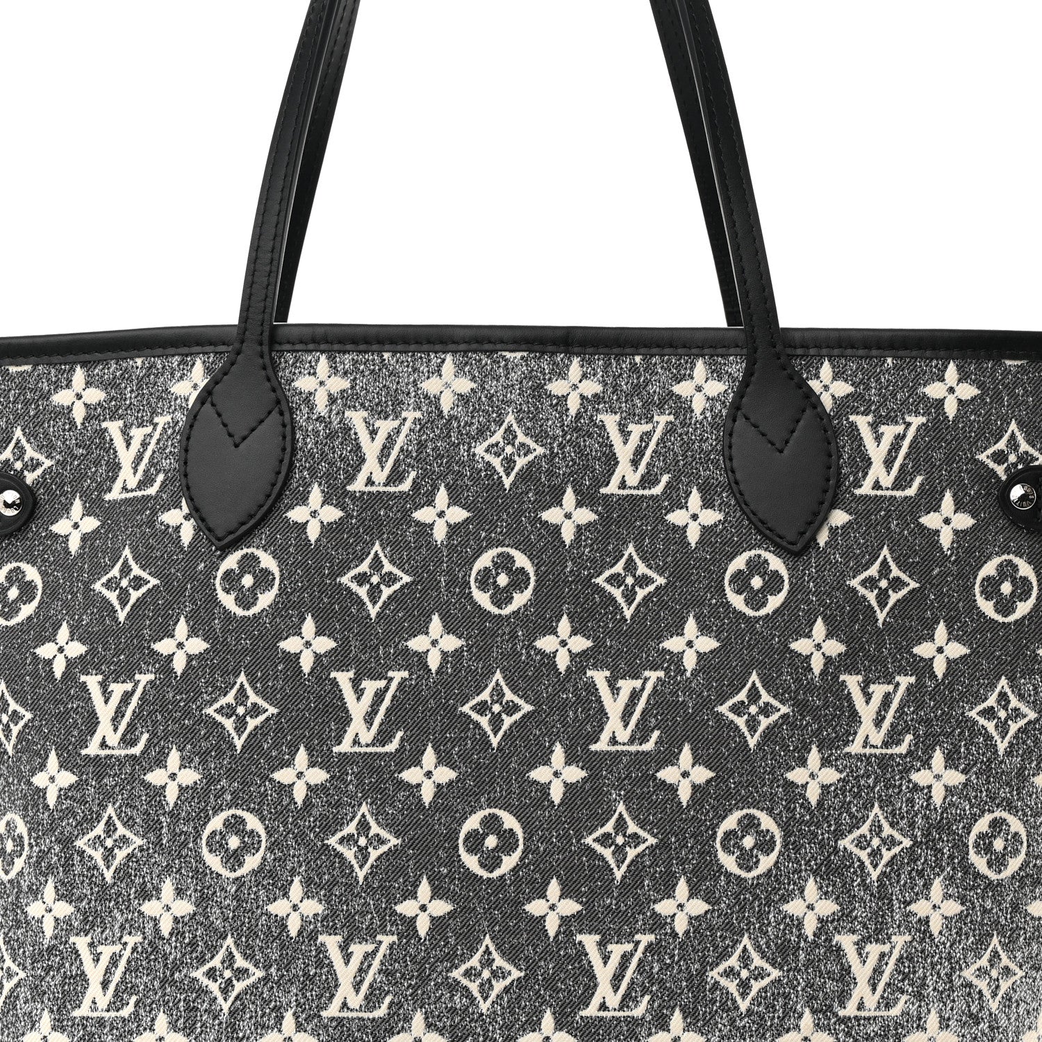 Louis Vuitton Denim Monogram Jacquard Neverfull MM Grey 7 of 9