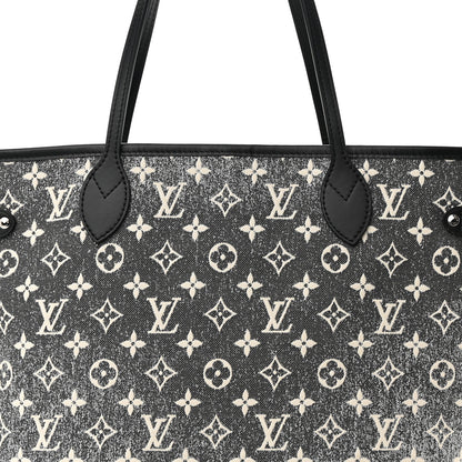 Louis Vuitton Denim Monogram Jacquard Neverfull MM Grey 7 of 9