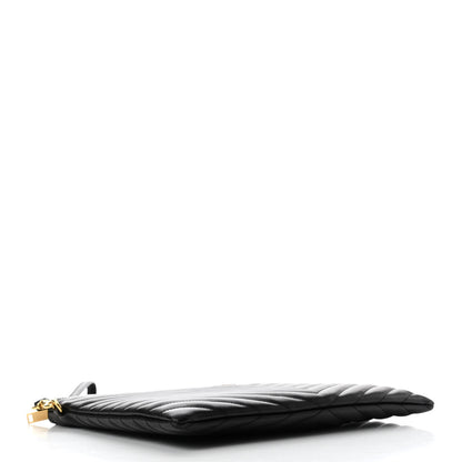 Saint Laurent Calfskin Matelasse Monogram Cassandre Tablet Pouch Black 4 of 7