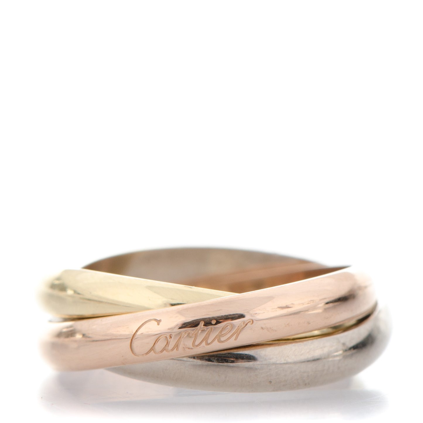 18K Pink Yellow White Gold Small Trinity Ring 59 8.75