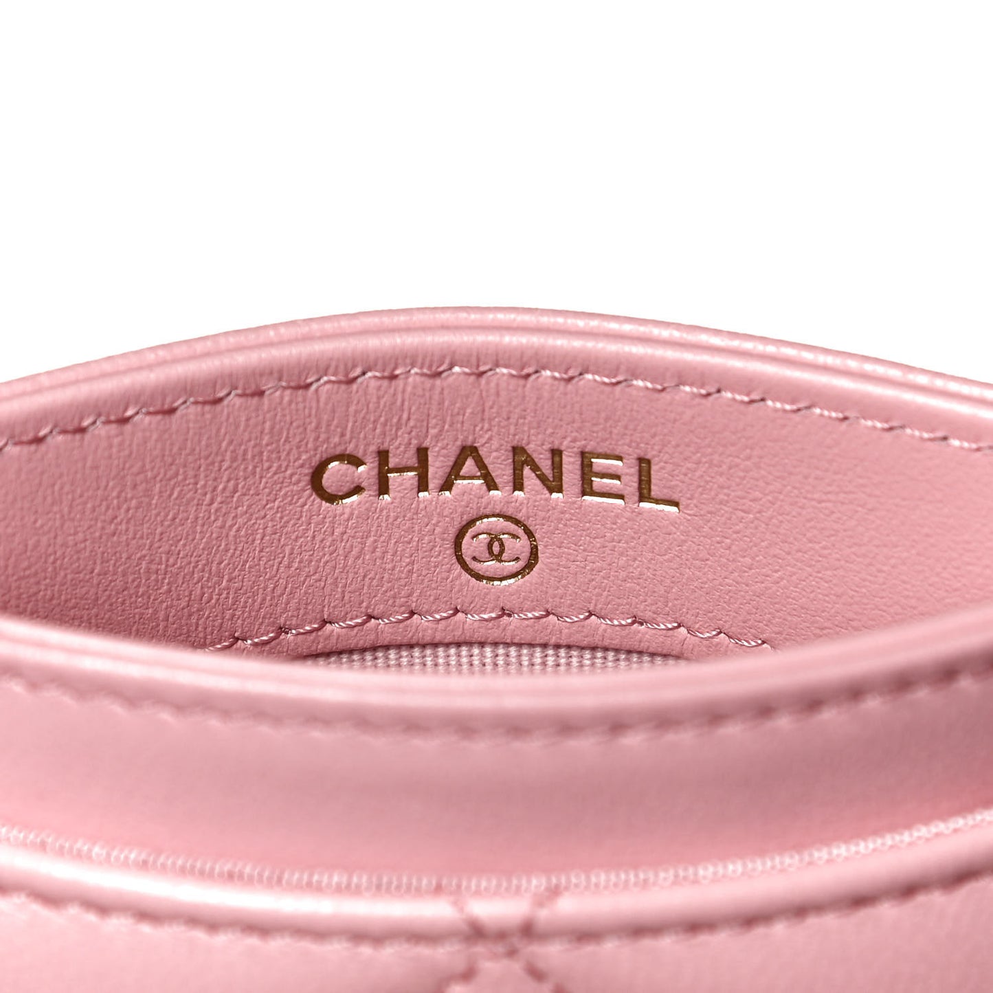 Lambskin Quilted Chanel 19 Card Holder Light Pink