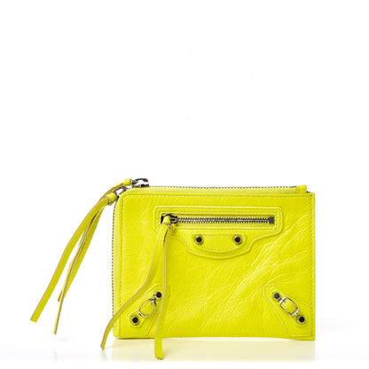 Balenciaga Agneau Arena Classic Hardware Mini Pouch Jaune Fluo 1 of 8