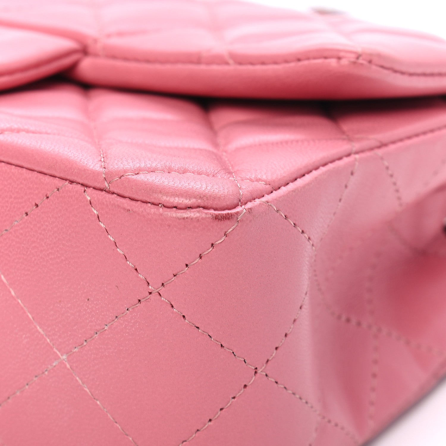 Chanel Lambskin Quilted Mini Rectangular Flap Pink 9 of 9