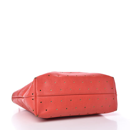 Fendi Vitello Elite Perforated Roll Tote Papavero 4 of 11
