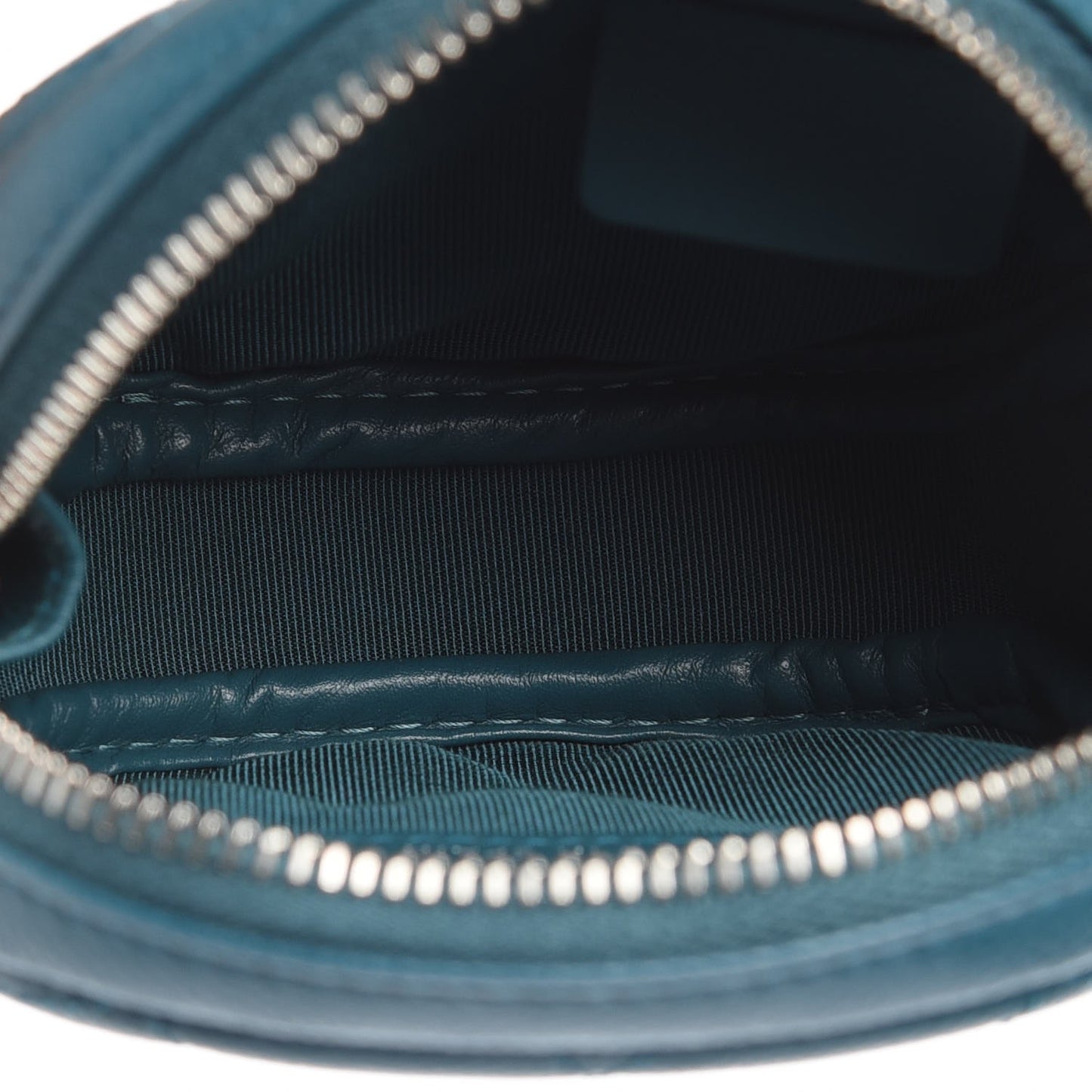 Caviar Quilted Zip Around Classic Coin Purse Dark Turquoise