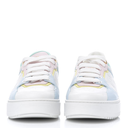 Louis Vuitton Monogram Embossed Lambskin Time Out Sneakers 40 Light Blue Pastel 2 of 9