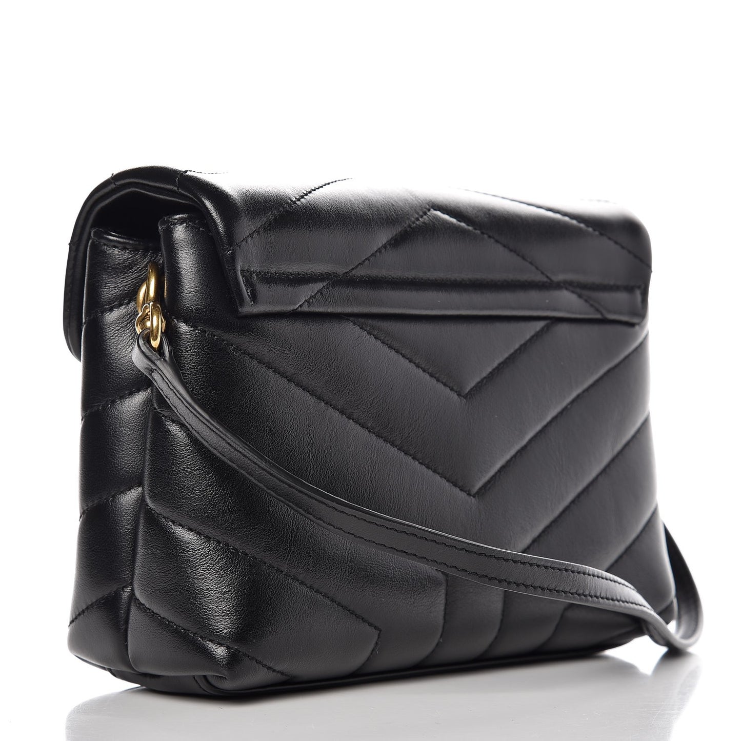Calfskin Y Quilted Monogram Toy Loulou Crossbody Bag Black