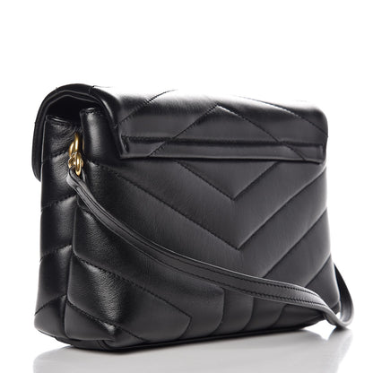 Saint Laurent Calfskin Y Quilted Monogram Toy Loulou Crossbody Bag Black 3 of 10