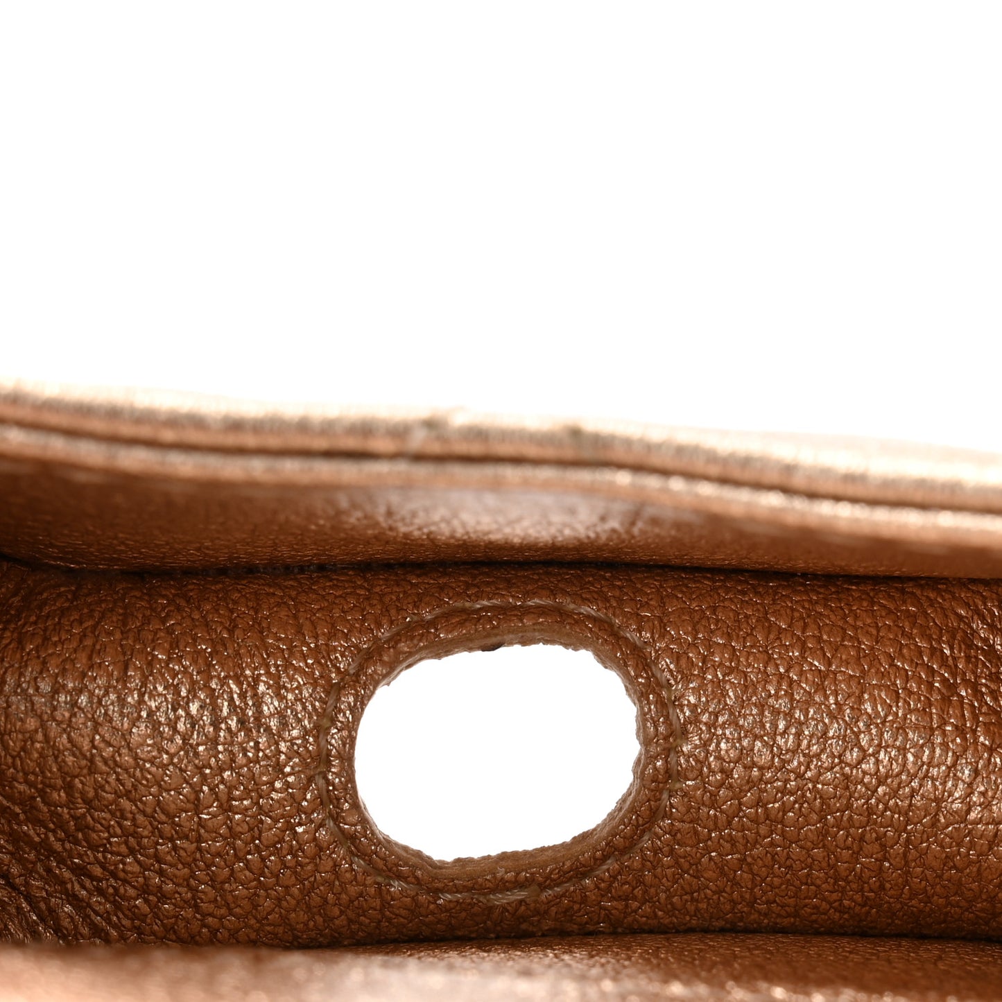 Metallic Lambskin Quilted Round Clip On Coin Purse Airpods Case Gold