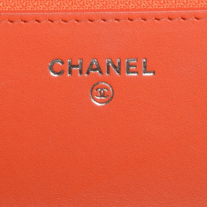 Chanel Patent Caviar Timeless Wallet On Chain WOC Orange 6 of 9