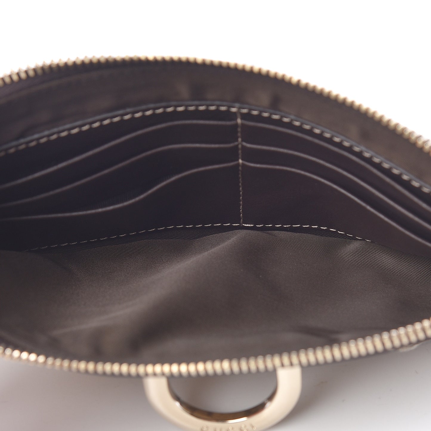 Monogram D Ring Wristlet Dark Brown